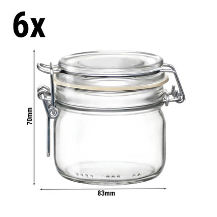 GGM Gastro (6 pcs) Bormioli Rocco | Clip Top Preserve Jar - DUBLIN - 130ml - with Clip Top Lid