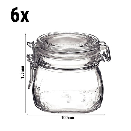 GGM Gastro (6 pcs) Bormioli Rocco | Clip Top Preserve Jar - DUBLIN - 500ml - with Clip Top Lid