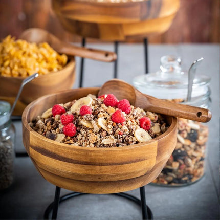 GGM Gastro (6 pcs) Bowl - ACACIA - Acacia Wood - 3L - 270x270mm - Depth: 85mm - Brown