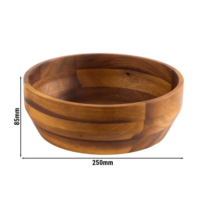 GGM Gastro (6 pcs) Bowl - ACACIA - Wood - 2.5L - 250x250mm - Depth: 85mm - Brown