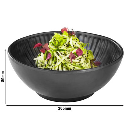 GGM Gastro (6 pcs) Bowl - AIKO - Melamine - 1.2L - square - 205x205mm - Depth: 80mm - Black