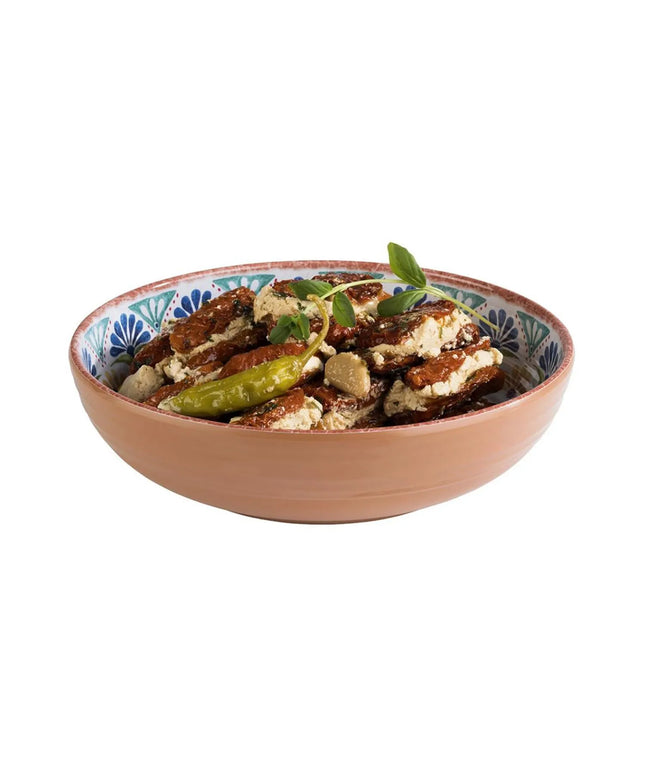 GGM Gastro (6 pcs) Bowl - ARABESQUE - Melamine - 1.1L - 205x205mm - Depth: 55mm - square - Terracotta/Blue