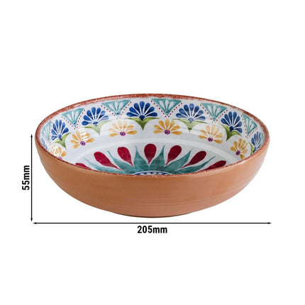 GGM Gastro (6 pcs) Bowl - ARABESQUE - Melamine - 1.1L - 205x205mm - Depth: 55mm - square - Terracotta/Blue