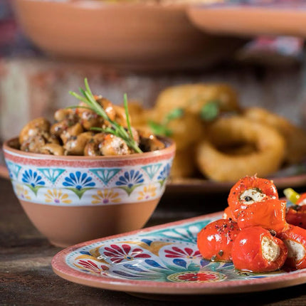 GGM Gastro (6 pcs) Bowl - ARABESQUE - Melamine - 1.1L - 205x205mm - Depth: 55mm - square - Terracotta/Blue