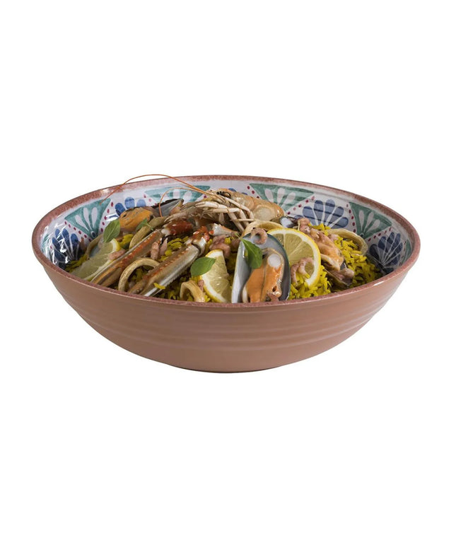 GGM Gastro (6 pcs) Bowl - ARABESQUE - Melamine - 3L - square - 310x310mm - Depth: 90mm - Terracotta/Blue