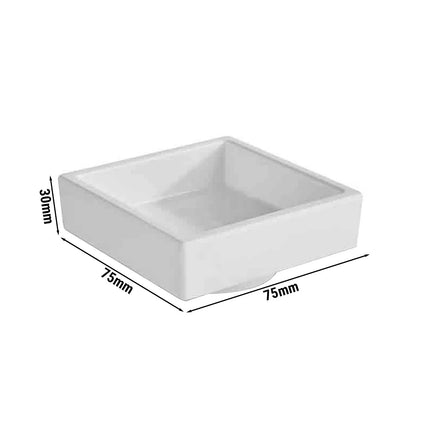 GGM Gastro (6 pcs) Bowl - ASIA PLUS - Melamine - 0.05L - square - 75x75mm - Depth: 30mm - White