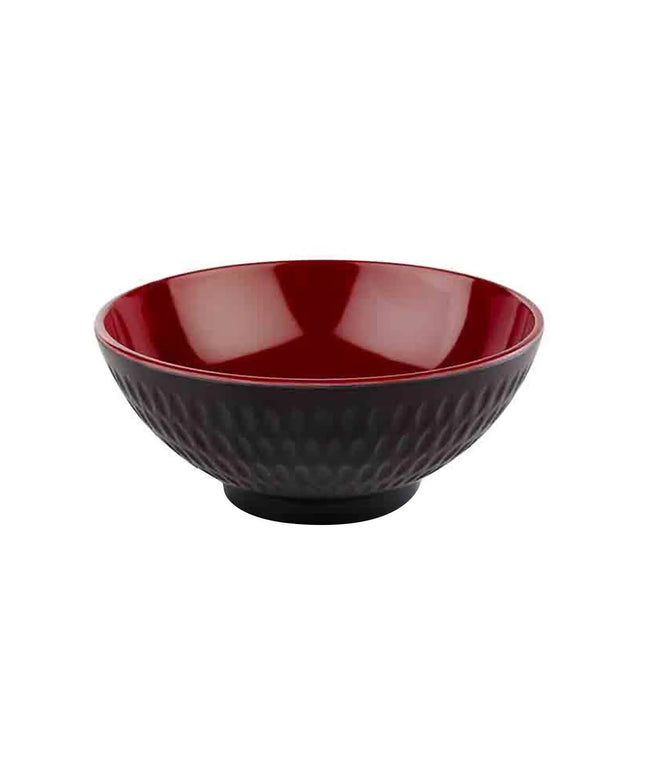 GGM Gastro (6 pcs) Bowl - ASIA PLUS - Melamine - 0.35L - square - 130x130mm - Depth: 55mm - Black/Red