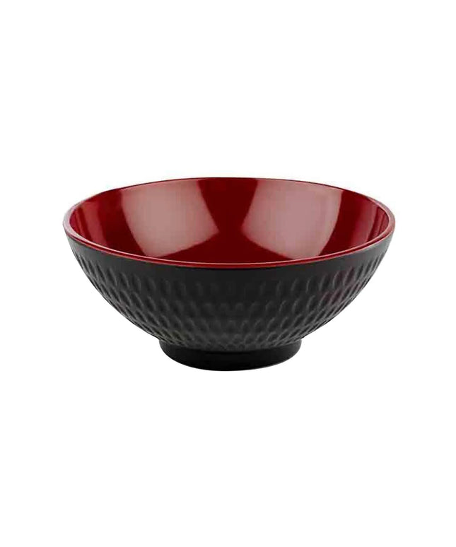 GGM Gastro (6 pcs) Bowl - ASIA PLUS - Melamine - 0.60L - square - 160x160mm - Depth: 70mm - Black/Red