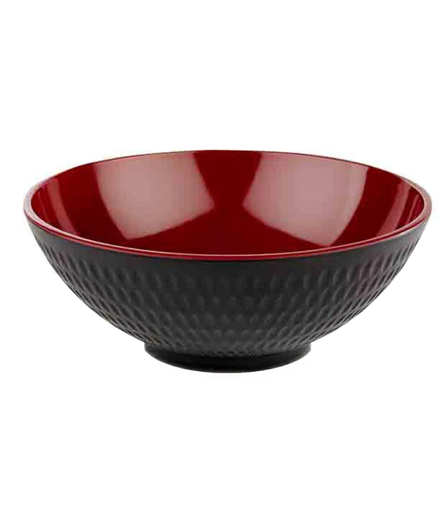 GGM Gastro (6 pcs) Bowl - ASIA PLUS - Melamine - 1.1L - square - 200x200mm - Depth: 80mm - Black/Red