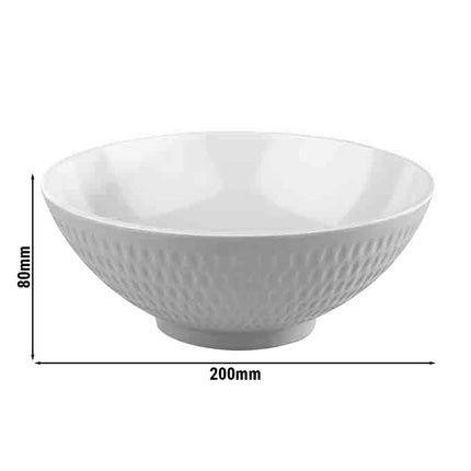 GGM Gastro (6 pcs) Bowl - ASIA PLUS - Melamine - 1.1L - square - 200x200mm - Depth: 80mm - White/Grey