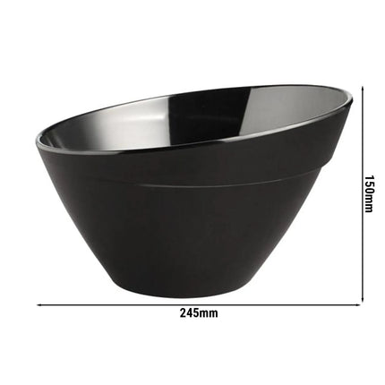 GGM Gastro (6 pcs) Bowl - BALANCE - Melamine - 2.5L - Ø 245mm - Depth: 150mm - Black