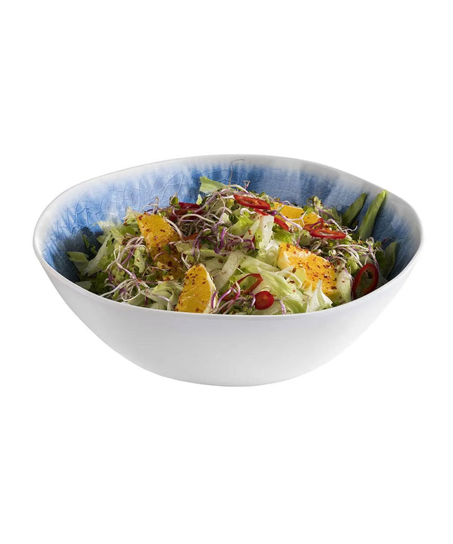 GGM Gastro (6 pcs) Bowl - BLUE OCEAN - Melamine - 3L - Ø 305mm - White/Blue