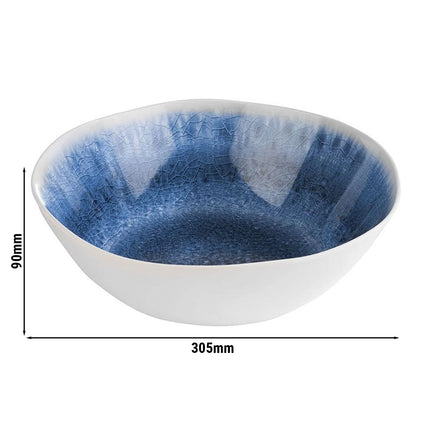 GGM Gastro (6 pcs) Bowl - BLUE OCEAN - Melamine - 3L - Ø 305mm - White/Blue