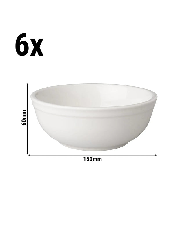GGM Gastro (6 pcs) Bowl - Budgetline - Porcelain - 400ml - square - 150x150mm - White