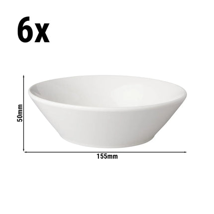 GGM Gastro (6 pcs) Bowl - Budgetline - Porcelain - 400ml - square - 155x155mm - White