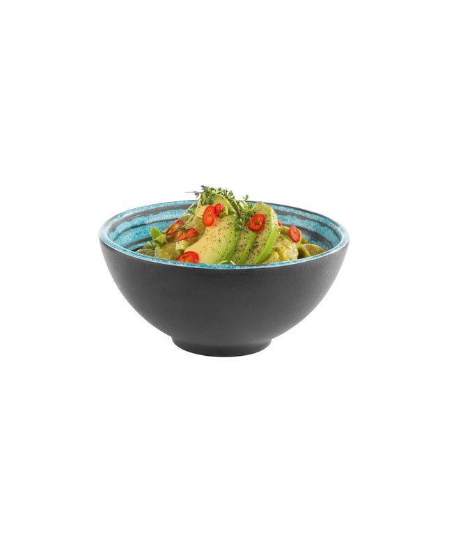 GGM Gastro (6 pcs) Bowl - CANCUN - Melamine - 0.5L - square - 150x150mm - Depth: 70mm - Brown/Blue
