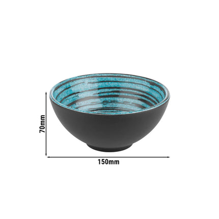 GGM Gastro (6 pcs) Bowl - CANCUN - Melamine - 0.5L - square - 150x150mm - Depth: 70mm - Brown/Blue