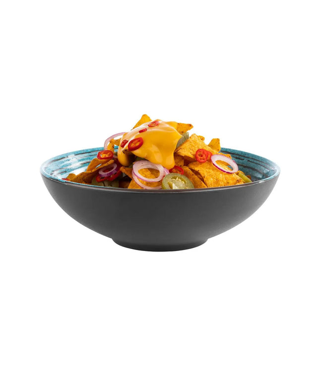GGM Gastro (6 pcs) Bowl - CANCUN - Melamine - 1.0L - square - 205x205mm - Depth: 65mm - Brown/Blue
