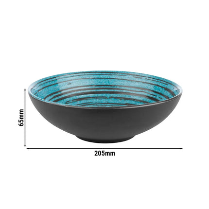 GGM Gastro (6 pcs) Bowl - CANCUN - Melamine - 1.0L - square - 205x205mm - Depth: 65mm - Brown/Blue