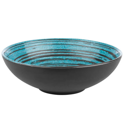 GGM Gastro (6 pcs) Bowl - CANCUN - Melamine - 1.0L - square - 205x205mm - Depth: 65mm - Brown/Blue