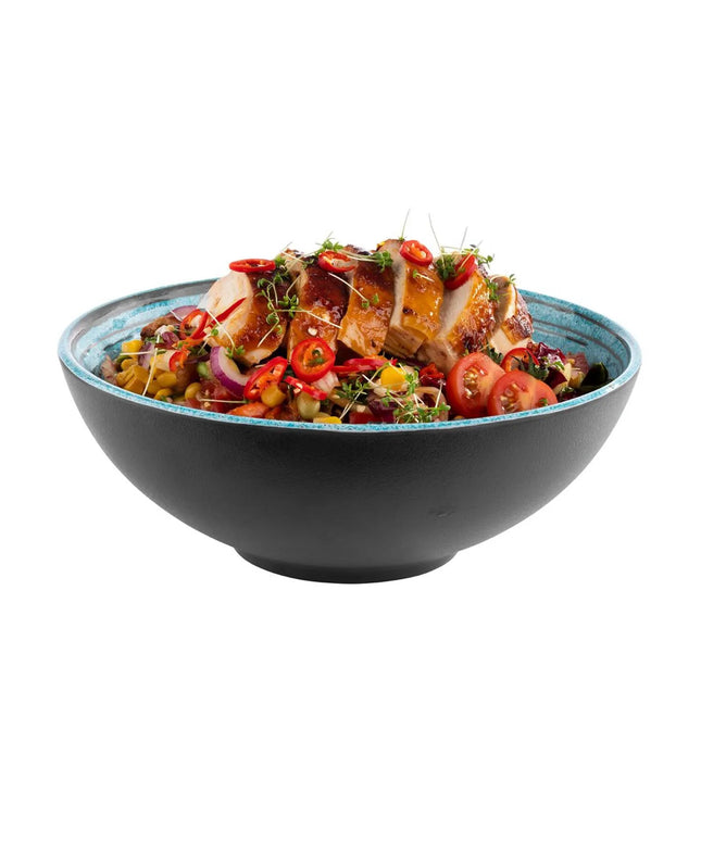 GGM Gastro (6 pcs) Bowl - CANCUN - Melamine - 1.8L - 240x240mm - Depth: 90mm - Brown/Blue