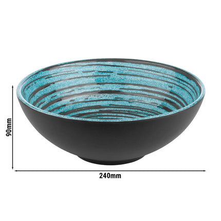 GGM Gastro (6 pcs) Bowl - CANCUN - Melamine - 1.8L - 240x240mm - Depth: 90mm - Brown/Blue