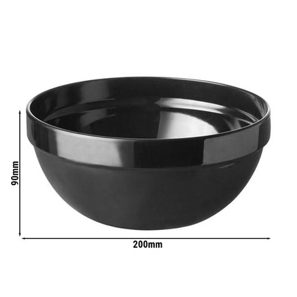 GGM Gastro (6 pcs) Bowl - CASUAL MAXI - Melamine - 1.8L - round - Ø 200mm - 200x200mm - Depth: 90mm - Black