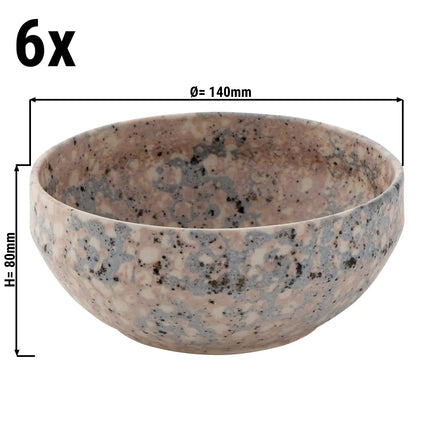 GGM Gastro (6 pcs) Bowl - CONFETTI - Stoneware - round - Ø 140mm - Pink