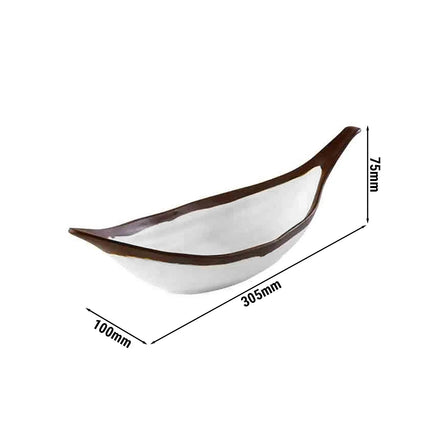 GGM Gastro (6 pcs) Bowl - CROCKER - Melamine - 0.17L - 305x100mm - Depth: 75mm - White/Brown