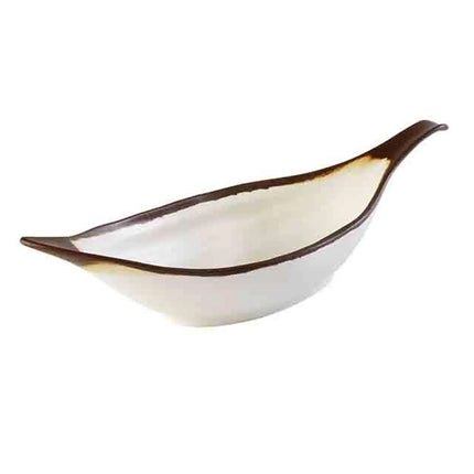 GGM Gastro (6 pcs) Bowl - CROCKER - Melamine - 0.65L - 420x140mm - Depth: 95mm - White/Brown