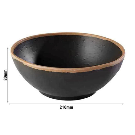 GGM Gastro (6 pcs) Bowl - CROCKER - Melamine - 1.45L - Ø 210mm - 210x210mm - Depth: 80mm - Brown/Terracotta