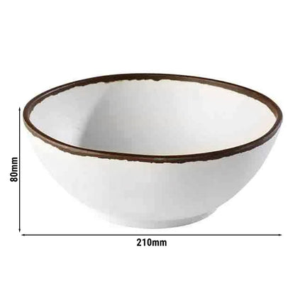 GGM Gastro (6 pcs) Bowl - CROCKER - Melamine - 1.45L - round - Ø 210mm - White/Brown