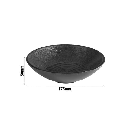 GGM Gastro (6 pcs) Bowl - DARK WAVE - Melamine - 0.5L - square - 175x175mm - Depth: 50mm - Black