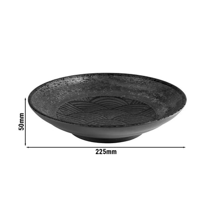 GGM Gastro (6 pcs) Bowl - DARK WAVE - Melamine - 0.75L - round - Ø 225mm - Black