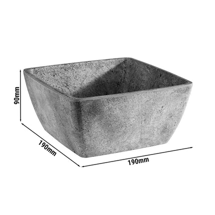 GGM Gastro (6 pcs) Bowl - ELEMENT - Melamine - 1.5L - square - 190x190mm - Depth: 90mm - Grey