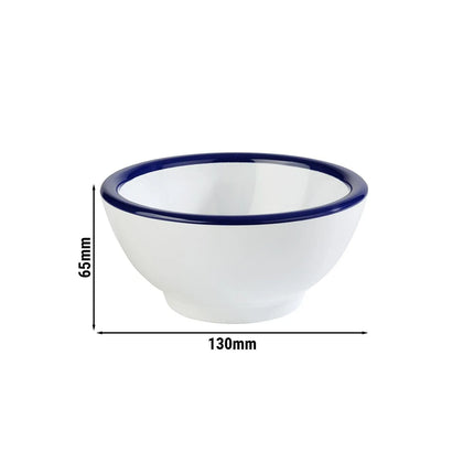 GGM Gastro (6 pcs) Bowl - ENAMEL LOOK - Melamine - 0.30L - square - 130x130mm - Depth: 65mm - White, Blue