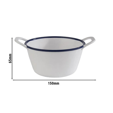GGM Gastro (6 pcs) Bowl - ENAMEL LOOK - Melamine - 0.3L - 150x115mm - Depth: 65mm - White