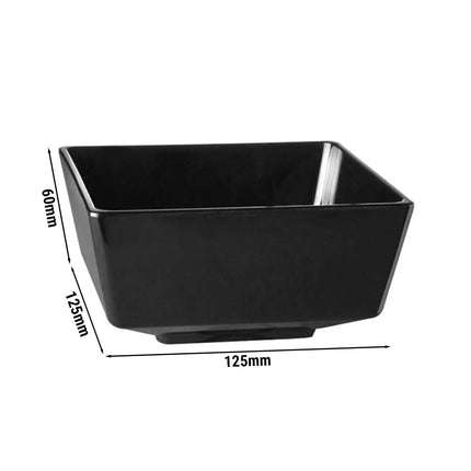 GGM Gastro (6 pcs) Bowl - FLOAT - Melamine - 0.5L - square - 125x125mm - Depth: 60mm - Black