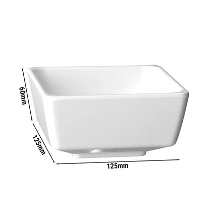 GGM Gastro (6 pcs) Bowl - FLOAT - Melamine - 0.5L - square - 125x125mm - Depth: 60mm - White