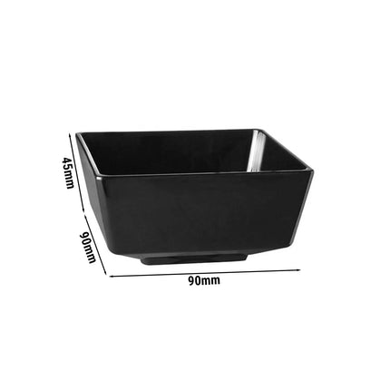 GGM Gastro (6 pcs) Bowl - FLOAT - Melamine - 160ml - square - 90x90mm - Depth: 45mm - Black