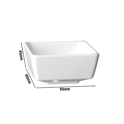 GGM Gastro (6 pcs) Bowl - FLOAT - Melamine - 160ml - square - 90x90mm - Depth: 45mm - White