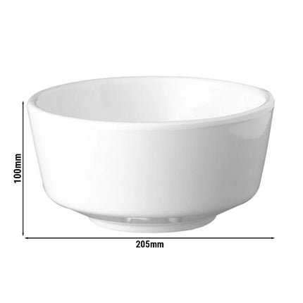 GGM Gastro (6 pcs) Bowl - FLOAT - Melamine - 1.9L - round - Ø 205mm - Depth: 100mm - White