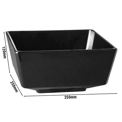 GGM Gastro (6 pcs) Bowl - FLOAT - Melamine - 4.7L - square - 250x250mm - Depth: 120mm - Black