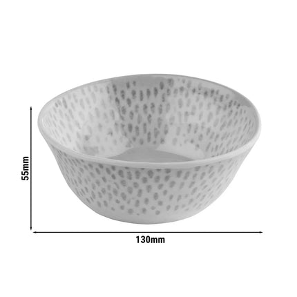 GGM Gastro (6 pcs) Bowl - FOOTMARK - Melamine - 0.25L - square - 130x130mm - Depth: 55mm - White/Grey