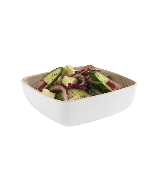 GGM Gastro (6 pcs) Bowl - FRIDA - Melamine - 0.85L - square - 165x165mm - Depth: 55mm - White & Beige