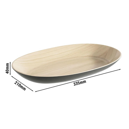 GGM Gastro (6 pcs) Bowl - FRIDA - Melamine - 1.2L - 335x210mm - Depth: 40mm - Black & Beige