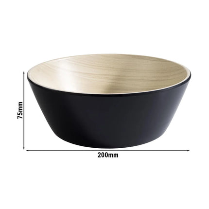 GGM Gastro (6 pcs) Bowl - FRIDA - Melamine - 1.2L - square - 200x200mm - Depth: 75mm - Black