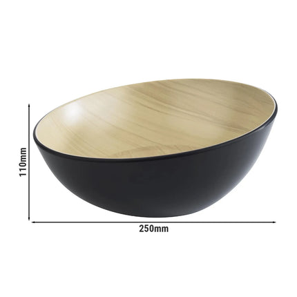 GGM Gastro (6 pcs) Bowl - FRIDA - Melamine - 1.6L - round - Ø 250mm - Black & Beige