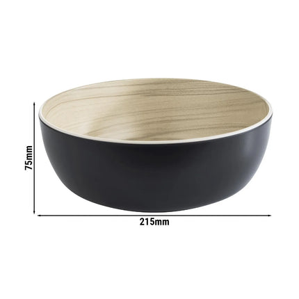 GGM Gastro (6 pcs) Bowl - FRIDA - Melamine - 1.8L - 215x215mm - Depth: 75mm - Black & Beige