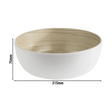 GGM Gastro (6 pcs) Bowl - FRIDA - Melamine - 1.8L - 215x215mm - Depth: 75mm - White